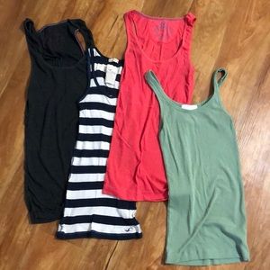 4 Ribbed Tank Tops - AE, F21, & Hollister